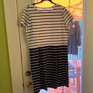 Isaac Mizrahi Live striped tee shirt dress L